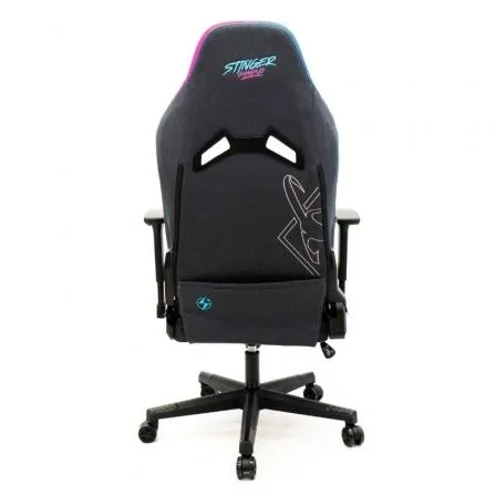 Stinger By Woxter Silla Gaming Stinger Station Elite RGB - Diseño Racing con Luces LED RGB App, Reposabrazos 2D, Inclinable, Azul y Rosa